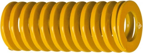 Associated Spring Raymond - 3/8" Hole Diam, 3/16" Rod Diam, 2-1/2" Free Length, Yellow Die Spring - 57 Lb Max Deflection, 0.7559" Max Deflection, Extra Heavy Duty, Chromium Alloy Steel - Exact Tooling