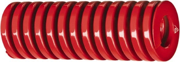 Associated Spring Raymond - 2-1/2" Hole Diam, 1-1/2" Rod Diam, 4" Free Length, Red Die Spring - 3001 Lb Max Deflection, 1.1811" Max Deflection, Heavy Duty, Chromium Alloy Steel - Exact Tooling