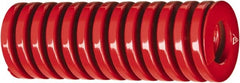 Associated Spring Raymond - 3/8" Hole Diam, 3/16" Rod Diam, 1-1/4" Free Length, Red Die Spring - 50 Lb Max Deflection, 0.4843" Max Deflection, Heavy Duty, Chromium Alloy Steel - Exact Tooling