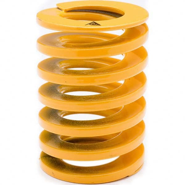 Associated Spring Raymond - 22mm Hole Diam, 11mm Rod Diam, 70mm Free Length, Yellow Die Spring - Exact Tooling