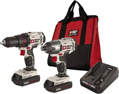 Porter-Cable - 20 Volt Cordless Tool Combination Kit - Includes 1/2" Drill/Driver & 1/4" Impact Driver, Lithium-Ion Battery Included - Exact Tooling