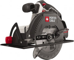 Porter-Cable - 20 Volt, 6-1/2" Blade, Cordless Circular Saw - 4,200 RPM, Lithium-Ion Batteries Not Included - Exact Tooling