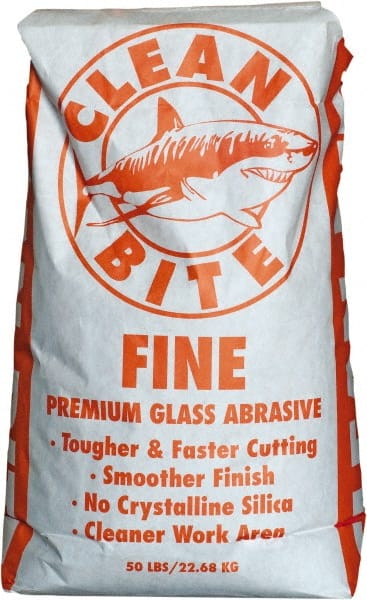 NC Minerals - Fine Grade Angular Crushed Glass - 80 to 100 Grit, 50 Lb Bag - Exact Tooling