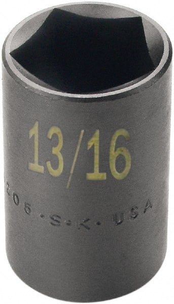SK - 1/2" Drive 13/16" Standard Impact Socket - 5 Points, 2" OAL - Exact Tooling