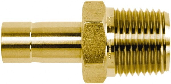 Brennan - 1/4" OD, Brass Male Adapter - NPT Ends - Exact Tooling