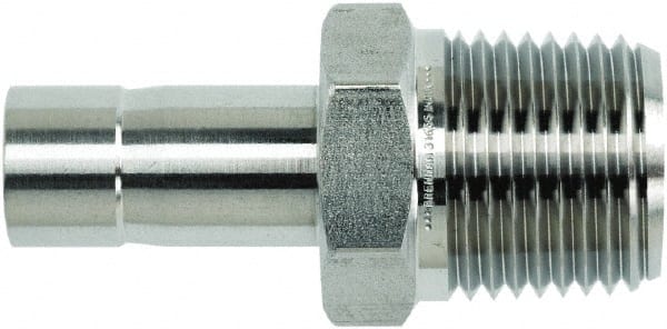 Brennan - 1/2" Tube OD x 1/2 Thread Stainless Steel Compression Tube Male Adapter - Exact Tooling