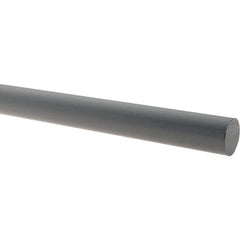 Made in USA - 5' Long, 3-1/2" Diam, CPVC Plastic Rod - Gray - Exact Tooling