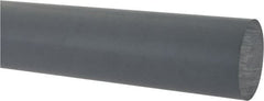 Made in USA - 5' Long, 1-1/4" Diam, PVC Plastic Rod - Gray - Exact Tooling