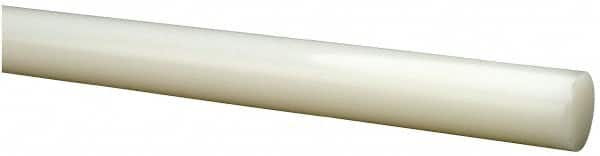 Value Collection - 8' Long, 5/8" Diam, Polyethylene (HDPE) Plastic Rod - White - Exact Tooling