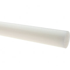 Value Collection - 8' Long, 1-1/4" Diam, Polyethylene (HDPE) Plastic Rod - White - Exact Tooling