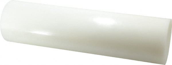 Value Collection - 1' Long, 3" Diam, Polyethylene (HDPE) Plastic Rod - White - Exact Tooling