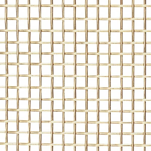 Value Collection - 16 Gage, 0.063 Inch Wire Diameter, 2 x 2 Mesh per Linear Inch, Brass, Wire Cloth - 0.437 Inch Opening Width, 36 Inch Wide, Cut to Length - Exact Tooling