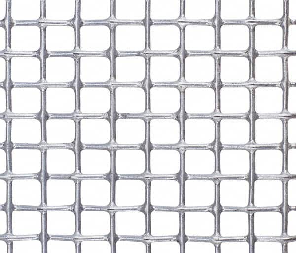 Value Collection - 25 Gage, 0.02 Inch Wire Diameter, 10 x 10 Mesh per Linear Inch, Steel, Wire Cloth - 0.08 Inch Opening Width, 36 Inch Wide, Cut to Length, Galvanized after Weave - Exact Tooling