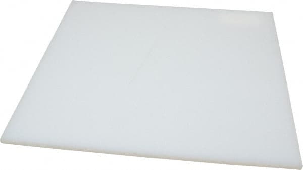 Made in USA - 1/4" Thick x 12" Wide x 1' Long, Polyethylene (UHMW) Sheet - White, ±0.20% Tolerance - Exact Tooling