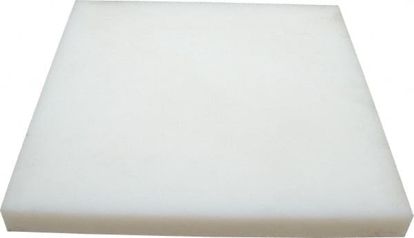 Made in USA - 1" Thick x 12" Wide x 1' Long, Polyethylene (UHMW) Sheet - White, ±0.10% Tolerance - Exact Tooling