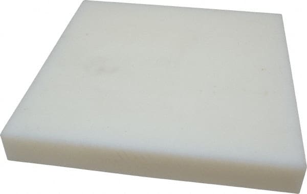 Made in USA - 1-1/2" Thick x 12" Wide x 1' Long, Polyethylene (UHMW) Sheet - White, ±0.10% Tolerance - Exact Tooling