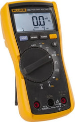 Fluke - 115, CAT III, 600 VAC/VDC, Digital True RMS Auto Ranging Manual Ranging Multimeter - 40 mOhm, Measures Voltage, Capacitance, Current, Frequency, Resistance - Exact Tooling