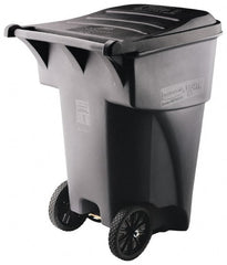 Rubbermaid - 95 Gal Gray Rectangle Trash Can - Polyethylene, 45.6" High x 35.4" Long x 27.3" Wide - Exact Tooling