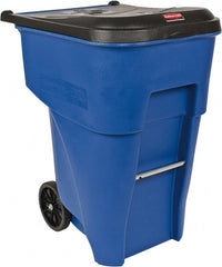 Rubbermaid - 95 Gal Blue Rectangle Trash Can - Polyethylene, 45.6" High x 35.4" Long x 27.3" Wide - Exact Tooling