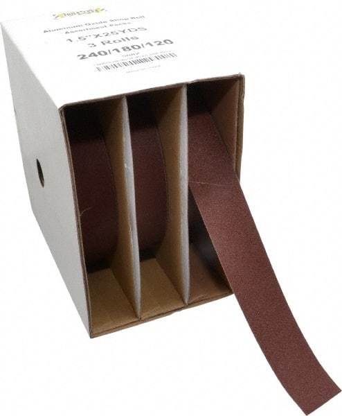 Tru-Maxx - 25 Yards x 1-1/2" 3 Piece Roll Kit - 120, 180 & 240 Grit, & Fine & Very Fine Grades - Exact Tooling