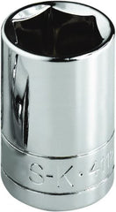 SK - 1-1/4", 1/2" Drive, Standard Hand Socket - 6 Points, Steel, Chrome Finish - Exact Tooling
