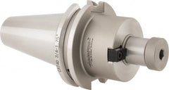 Accupro - CAT40 Taper Shank 3/4" Pilot Diam Shell Mill Holder - 1-3/4" Flange to Nose End Projection, 3/8-24 Lock Screw, Through-Spindle & DIN Flange Coolant - Exact Tooling