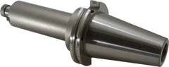 Accupro - CAT50 Taper Shank 3/4" Pilot Diam Shell Mill Holder - 6" Flange to Nose End Projection, 3/8-24 Lock Screw, Through-Spindle & DIN Flange Coolant - Exact Tooling