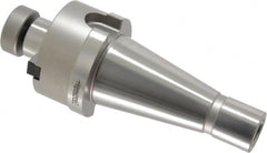 Accupro - NMTB40 Taper Shank 1" Pilot Diam Shell Mill Holder - 1.31" Flange to Nose End Projection, 1/2-20 Lock Screw, Through-Spindle Coolant - Exact Tooling