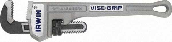 Irwin - 12" Aluminum Straight Pipe Wrench - 2" Pipe Capacity - Exact Tooling