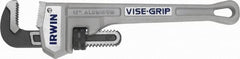 Irwin - 12" Aluminum Straight Pipe Wrench - 2" Pipe Capacity - Exact Tooling