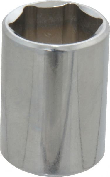 Proto - 1/2" Drive, Standard Hand Socket - 6 Points, 1-1/2" OAL, Chrome Finish - Exact Tooling