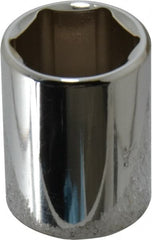 Proto - 1/2" Drive, Standard Hand Socket - 6 Points, 1-1/2" OAL, Chrome Finish - Exact Tooling
