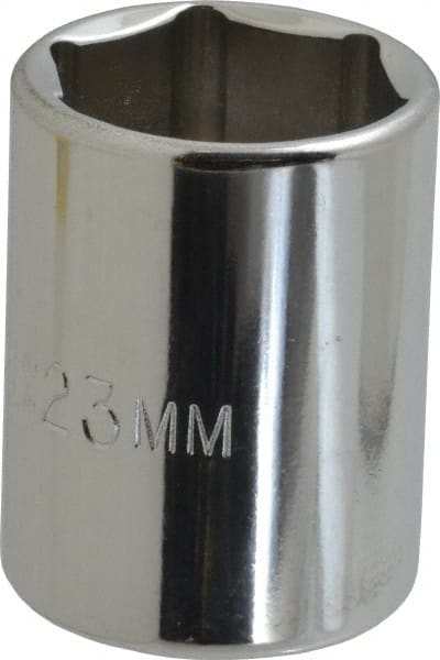Proto - 1/2" Drive, Standard Hand Socket - 6 Points, 1-1/2" OAL, Chrome Finish - Exact Tooling