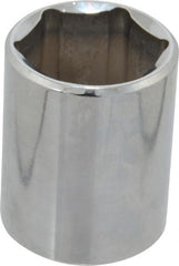 Proto - 1/2" Drive, Standard Hand Socket - 6 Points, 1-1/2" OAL, Chrome Finish - Exact Tooling