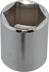 Proto - 1/2" Drive, Standard Hand Socket - 6 Points, 1-1/2" OAL, Chrome Finish - Exact Tooling