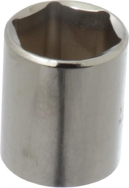 Proto - 1/2" Drive, Standard Hand Socket - 6 Points, 1-1/2" OAL, Chrome Finish - Exact Tooling