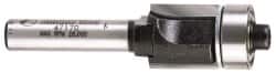 Amana Tool - 1/2" Cut Diam, 1/2" Length of Cut, 2 Flute Flush Trim Edge Profile Router Bit - Carbide-Tipped, 1/4" Shank Diam, 1-31/32" OAL, Uncoated - Exact Tooling