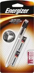 Energizer - White LED Bulb, 21 Lumens, Mini Flashlight - Silver Stainless Steel Body, 2 AAA Batteries Included - Exact Tooling