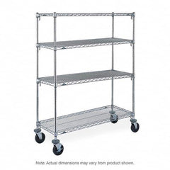 Metro - 600 Lb Capacity 4 Shelf Mobile Wire Shelving Unit - Add-On Unit - Exact Tooling
