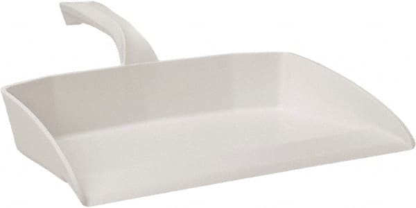 Vikan - 12-1/2" Wide Handheld Dustpan - Plastic Body, 4-1/2" Handle, White - Exact Tooling