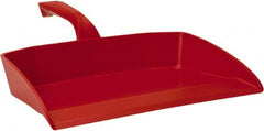 Vikan - 12-1/2" Wide Handheld Dustpan - Plastic Body, 4-1/2" Handle, Red - Exact Tooling