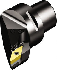 Sandvik Coromant - Left Hand Cut, Size C8, VBMT 332 Insert Compatiblity, Modular Turning & Profiling Cutting Unit Head - 55mm Ctr to Cutting Edge, 80mm Head Length, Through Coolant, Series CoroTurn 107 - Exact Tooling