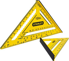 Stanley - 12" Blade Length x 12" Base Length, ABS Plastic Rafter Square - 1/8" Graduation, 10.2" Base Width - Exact Tooling