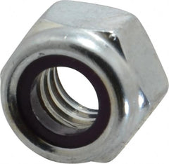 Value Collection - 5/16-18 UNC Grade B Hex Lock Nut with Nylon Insert - 1/2" Width Across Flats, 11/32" High, Zinc-Plated Finish - Exact Tooling