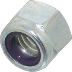 Value Collection - 3/8-16 UNC Grade B Hex Lock Nut with Nylon Insert - 9/16" Width Across Flats, 29/64" High, Zinc-Plated Finish - Exact Tooling