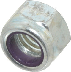 Value Collection - 7/16-14 UNC Grade B Hex Lock Nut with Nylon Insert - 5/8" Width Across Flats, 29/64" High, Zinc-Plated Finish - Exact Tooling