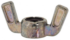 Value Collection - #8-32 UNC, Zinc Plated, Zinc Alloy Nylon-Insert Locking Wing Nut - Grade 2, 1.031" Wing Span, 1/2" Wing Span - Exact Tooling