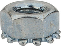 Value Collection - M4x0.7, Zinc Plated, Steel Hex Nut with External Tooth Washer - 8.2mm Washer Diam, 7mm Width Across Flats - Exact Tooling