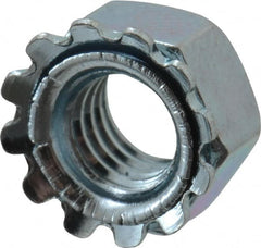Value Collection - M5x0.8, Zinc Plated, Steel Hex Nut with External Tooth Washer - 9.5mm Washer Diam, 8mm Width Across Flats - Exact Tooling