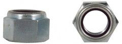 Value Collection - 1-1/8 - 7 UNC Grade B Hex Lock Nut with Nylon Insert - 1-5/8" Width Across Flats, 1-11/64" High, Zinc-Plated Finish - Exact Tooling